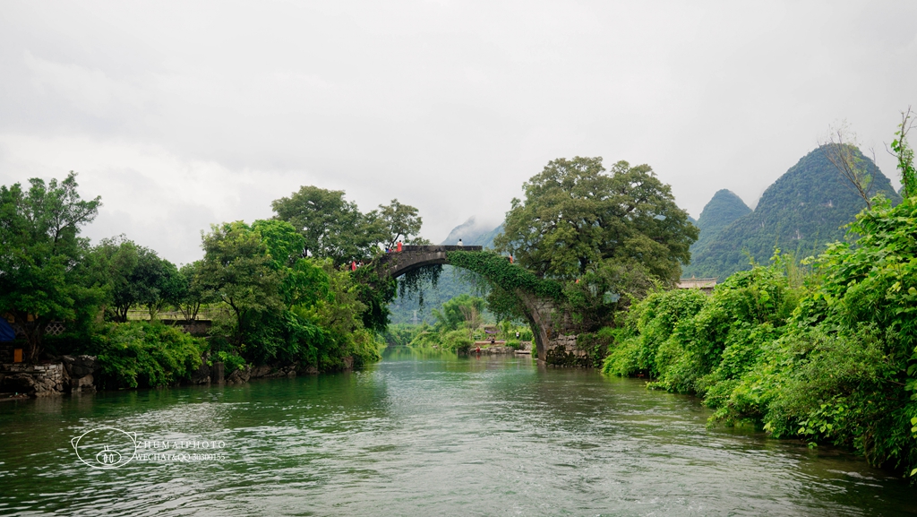 桂林遊|遇龍河上百年富里橋,優美田園風光!_陽朔