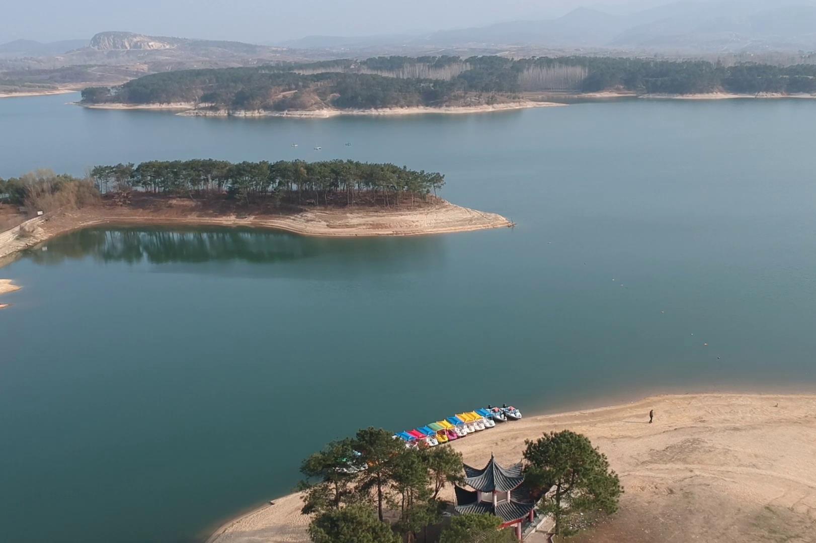 航拍:唐河九龙湖风景区,这有虎山水库有娱乐项目是个游玩好地方