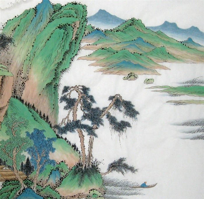 青山绿水国画代表作品图片