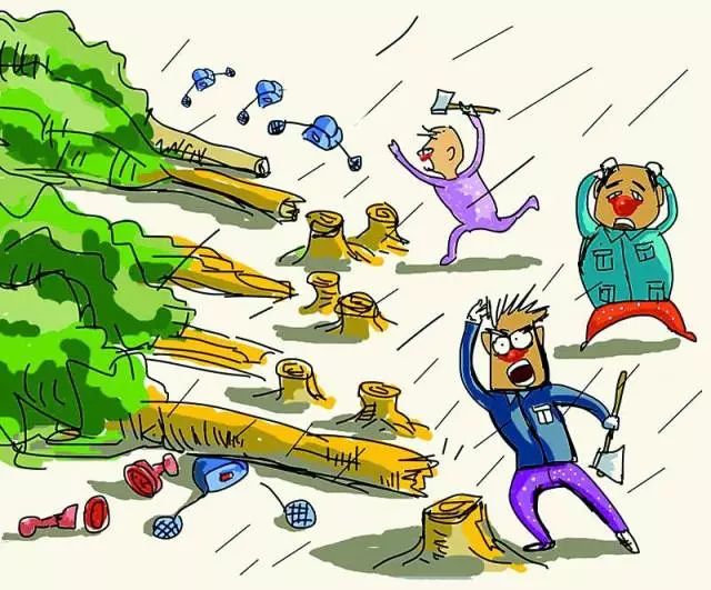 被砍伐的树桩图片漫画图片