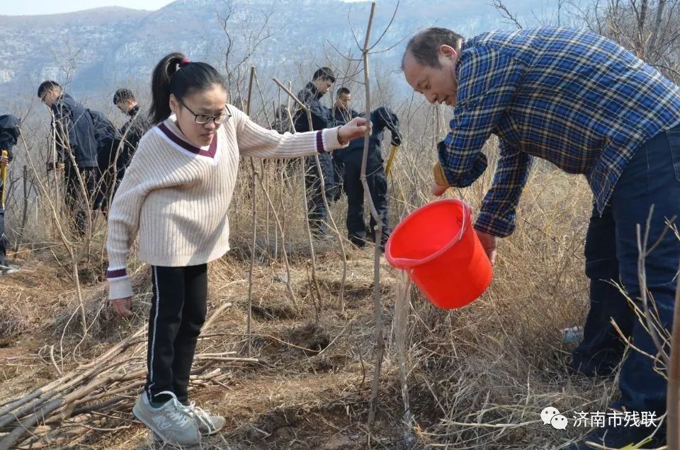 章丘区双山,文祖残联联合组织植树活动_横沟村