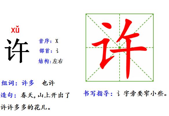 完整版部編版一年級下生字拼音偏旁結構組詞造句