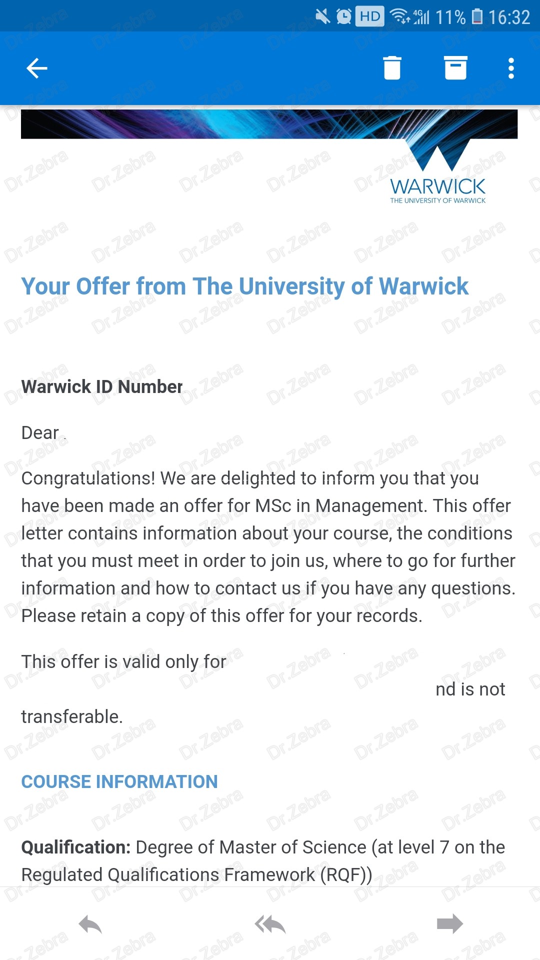 The University of Warwick， MSc in Management ，华威大学，管理学理学硕士，G5华威