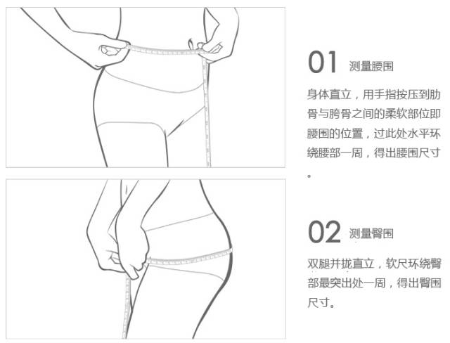 裤子臀围的量法示意图图片