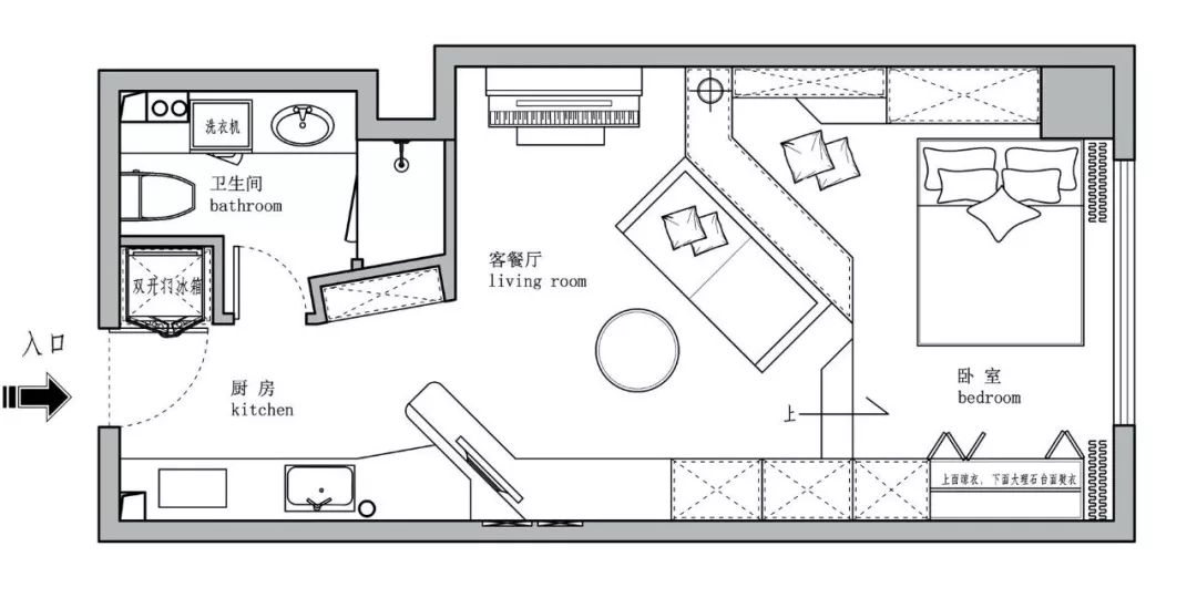 长方形单身公寓设计图图片