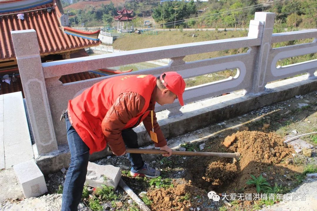 洪梅镇人民政府,南安市洪梅志愿者协会,新联村村委会联合开展了绿水