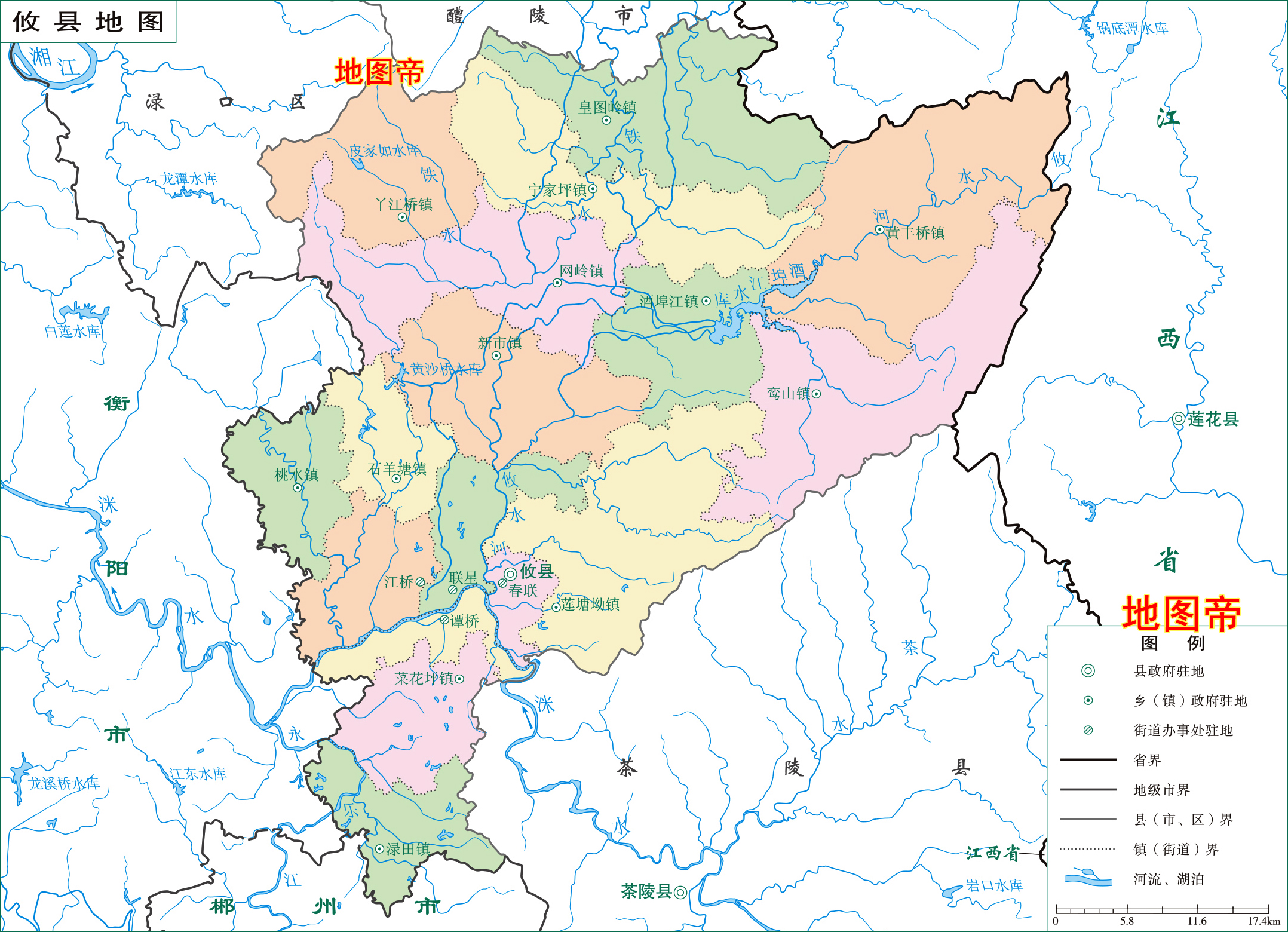 几张高清地图,快速了解湖南株洲三县一市