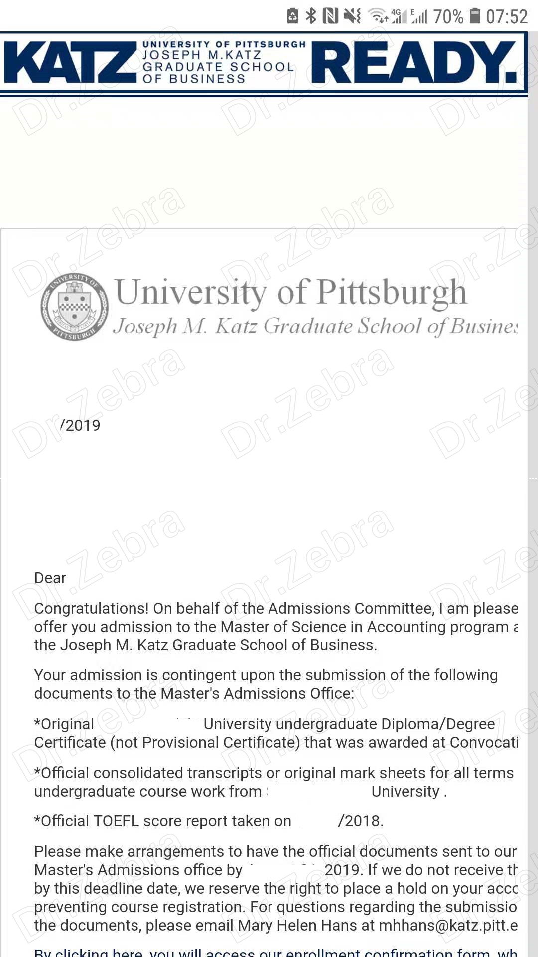 University of Pittsburgh，UPITT， Master of Science in Accounting 匹兹堡大学，会计学理学硕士