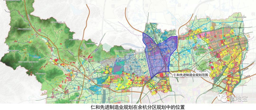 此次调整地块位于余杭区仁和先进制造业规划单元,具体范围为仁和街道