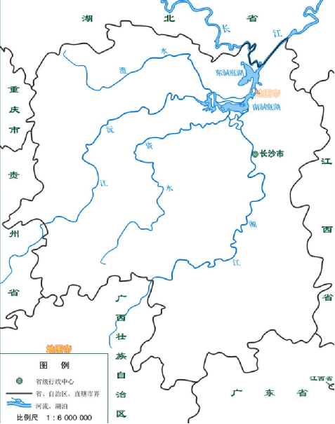 湖南主要河流分布图图片