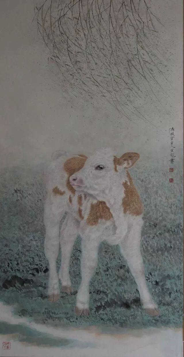 王彪工笔牛图片