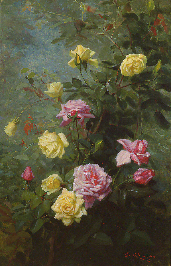 美国画家 george cochran lambdin 花卉油画作品欣赏