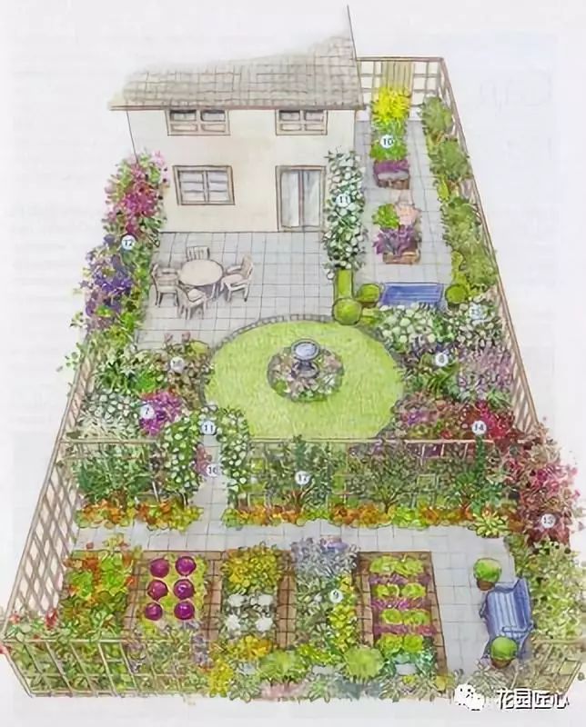 长方形花园平面设计图图片
