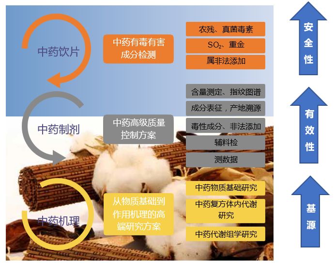 含量测定,成分表征,中药产地溯源,农药残留,真菌毒素,重金属残留,辅料