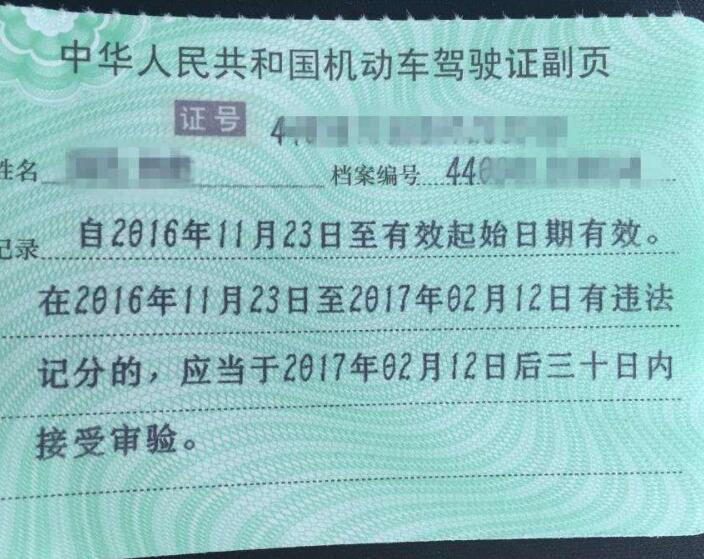 准驾车型代号以及有效期等等,而副页则主要记录的就是驾驶证号,挡