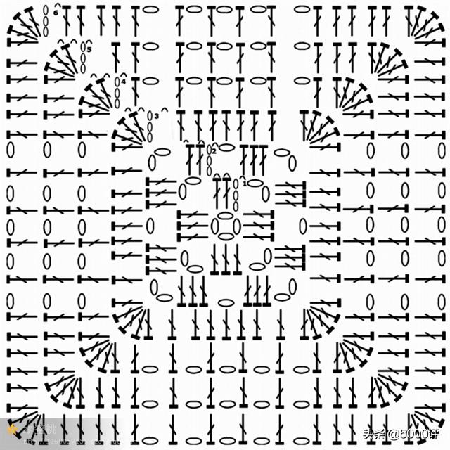 方形单元钩编花图解,建议收藏