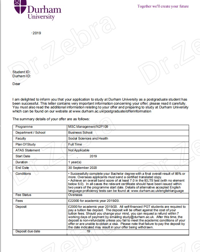 University of Durham ，MSC Management ，杜伦大学，管理学硕士