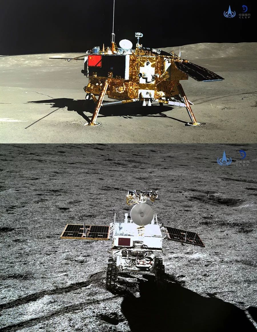 图 5嫦娥四号着陆器与玉兔二号巡视器首次登陆月背(图片来源:国防科工