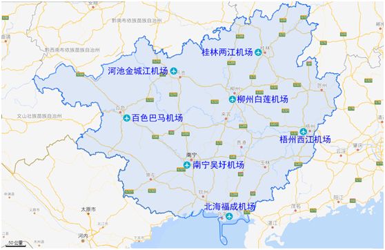 柳州白莲机场航线图图片