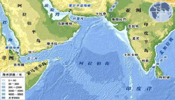 阿拉伯海位置地图图片