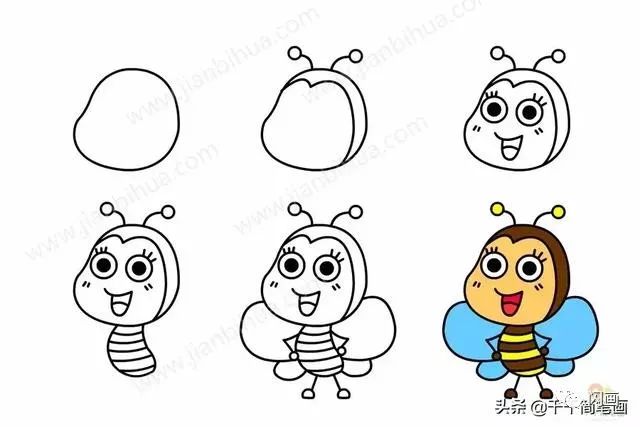 怎么画小蜜蜂简笔画怎么画七星瓢虫简笔画怎么画啄木鸟简笔画怎么画