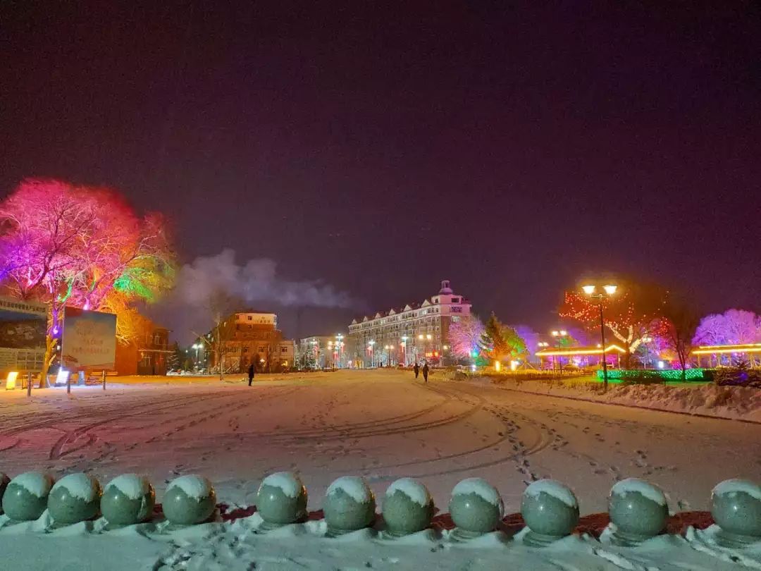 【高楞】春分日白雪粉林城~高速关闭~路面有冰慎行~方正林区园林