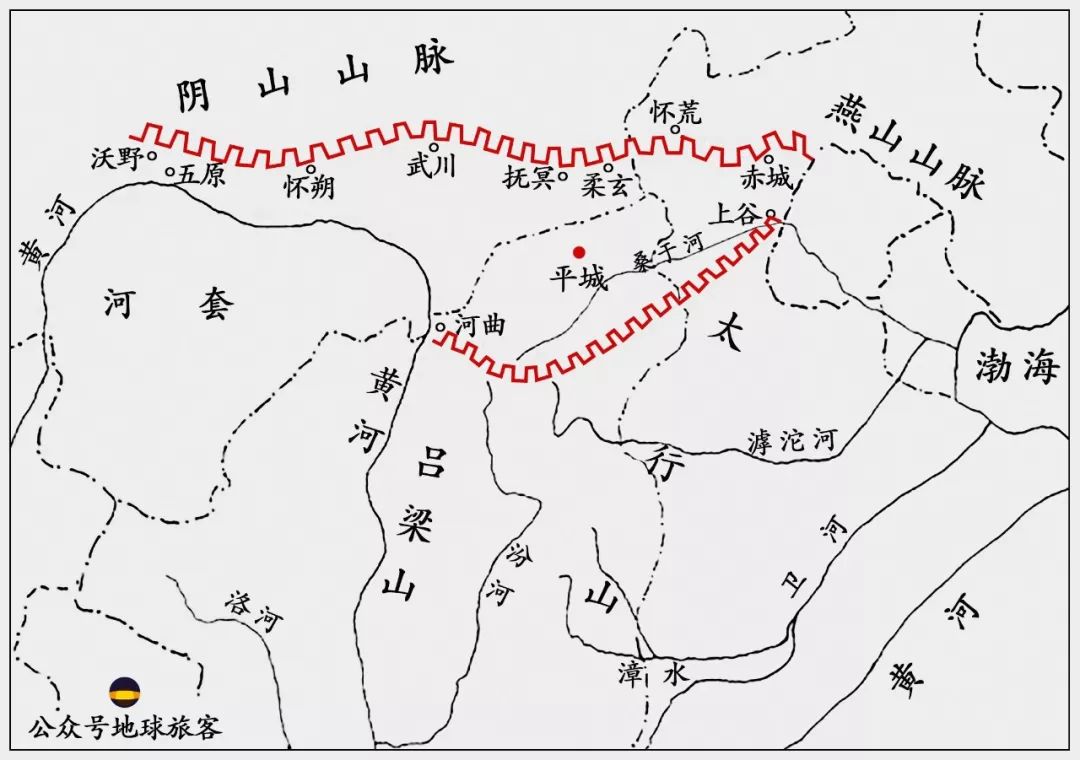 万里长城路线全图图片