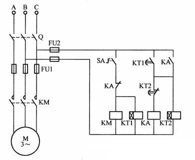 电动机间歇运行的2种电路接线图