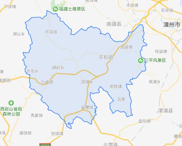 平和县行政区划地图图片