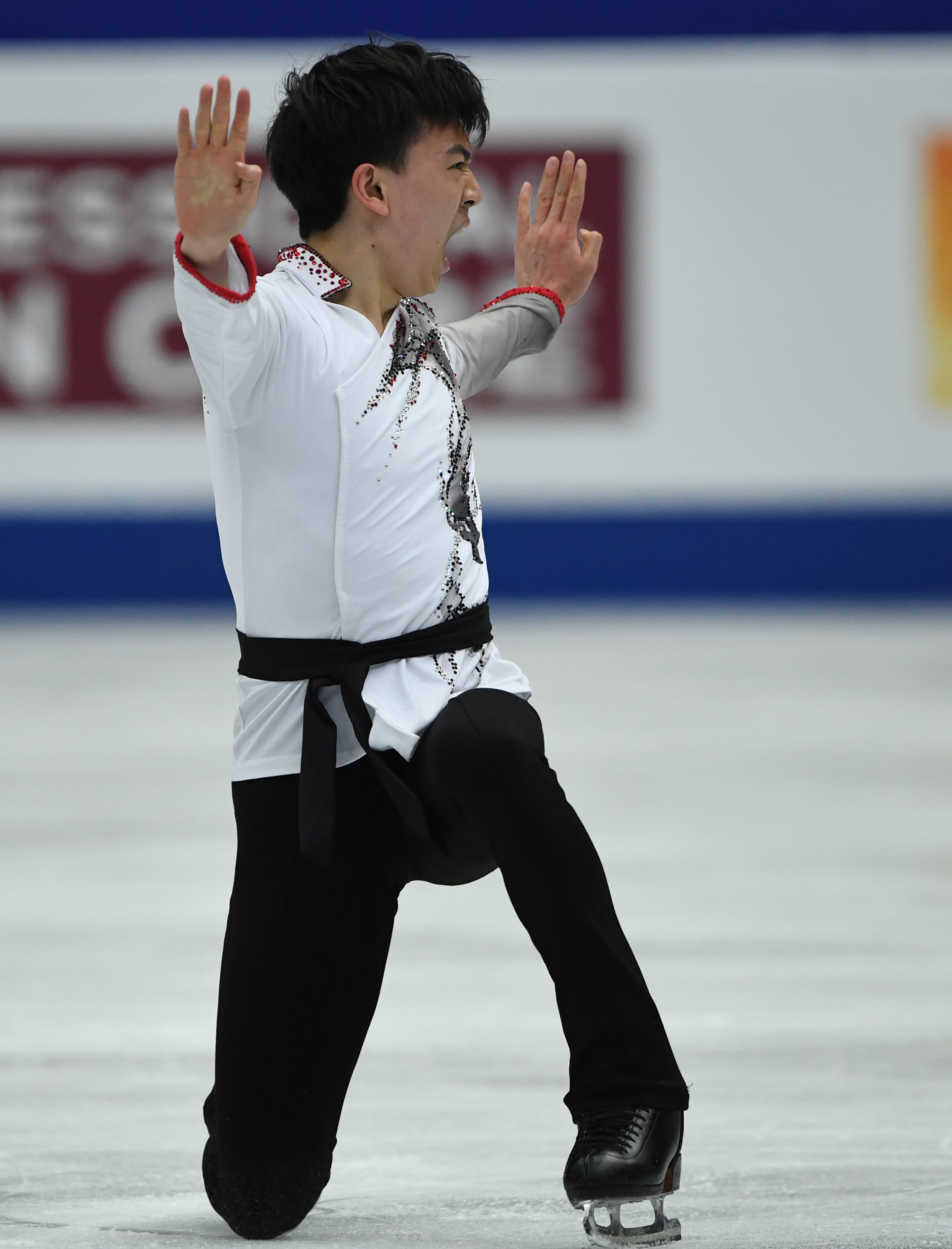 3月23日,在日本埼玉,美國選手周知方在比賽中.