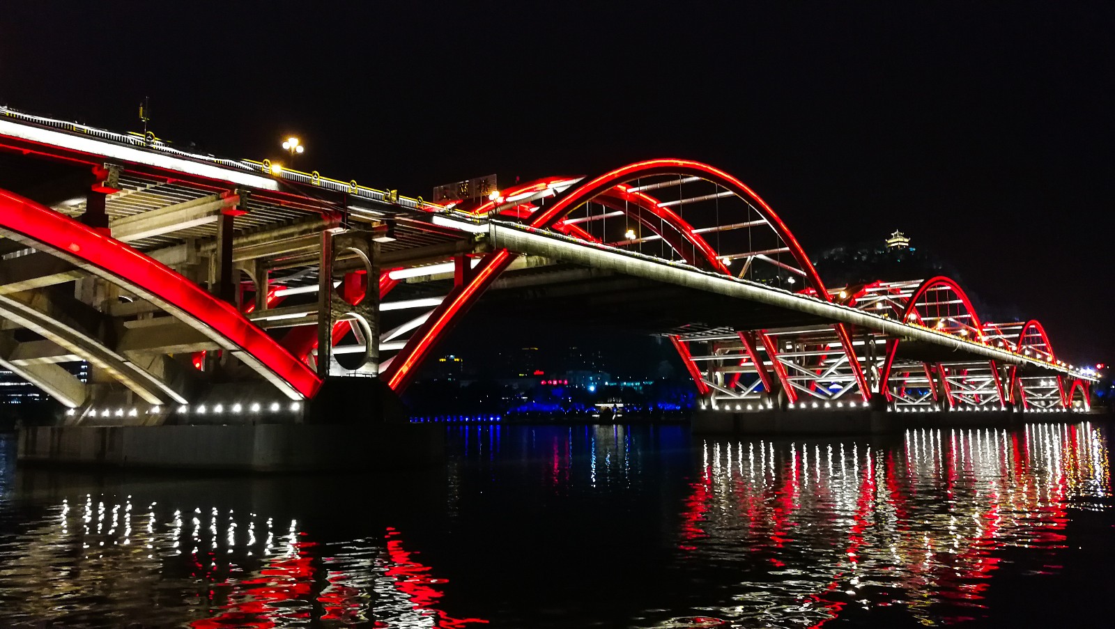 柳州文惠桥夜景图片