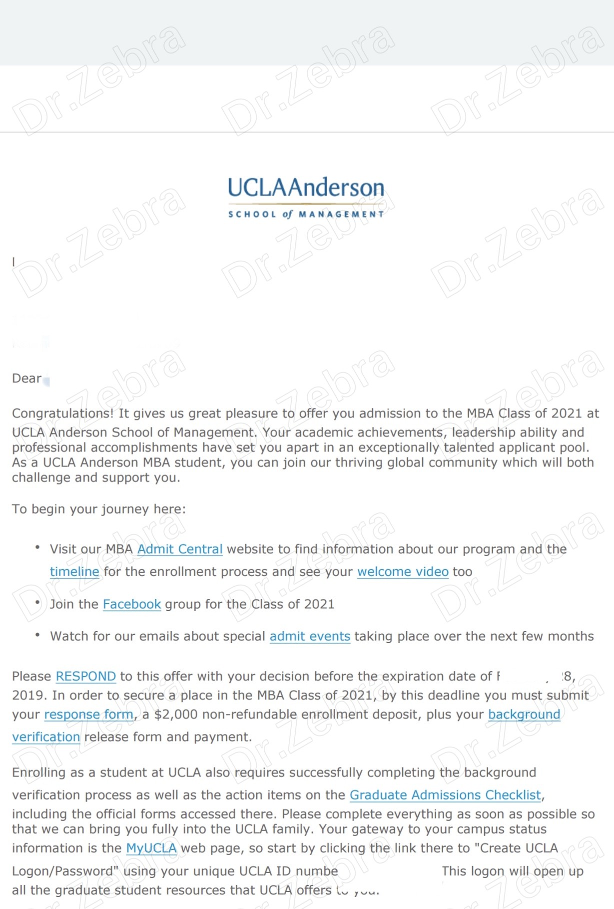 University of California, Los Angeles，UCLA，MBA ，加州大学洛杉矶分校，工商管理硕士