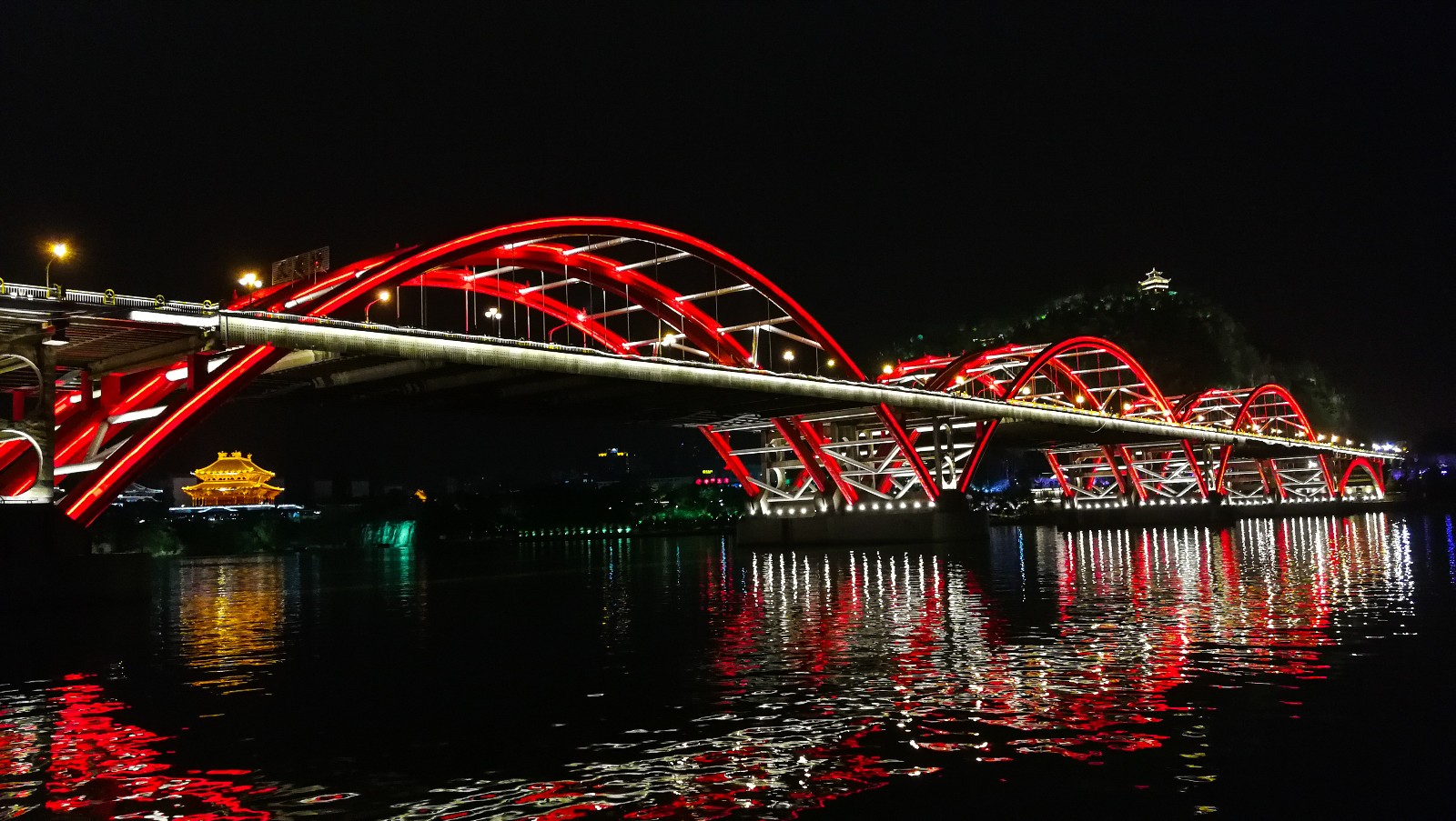 柳州文惠桥夜景图片