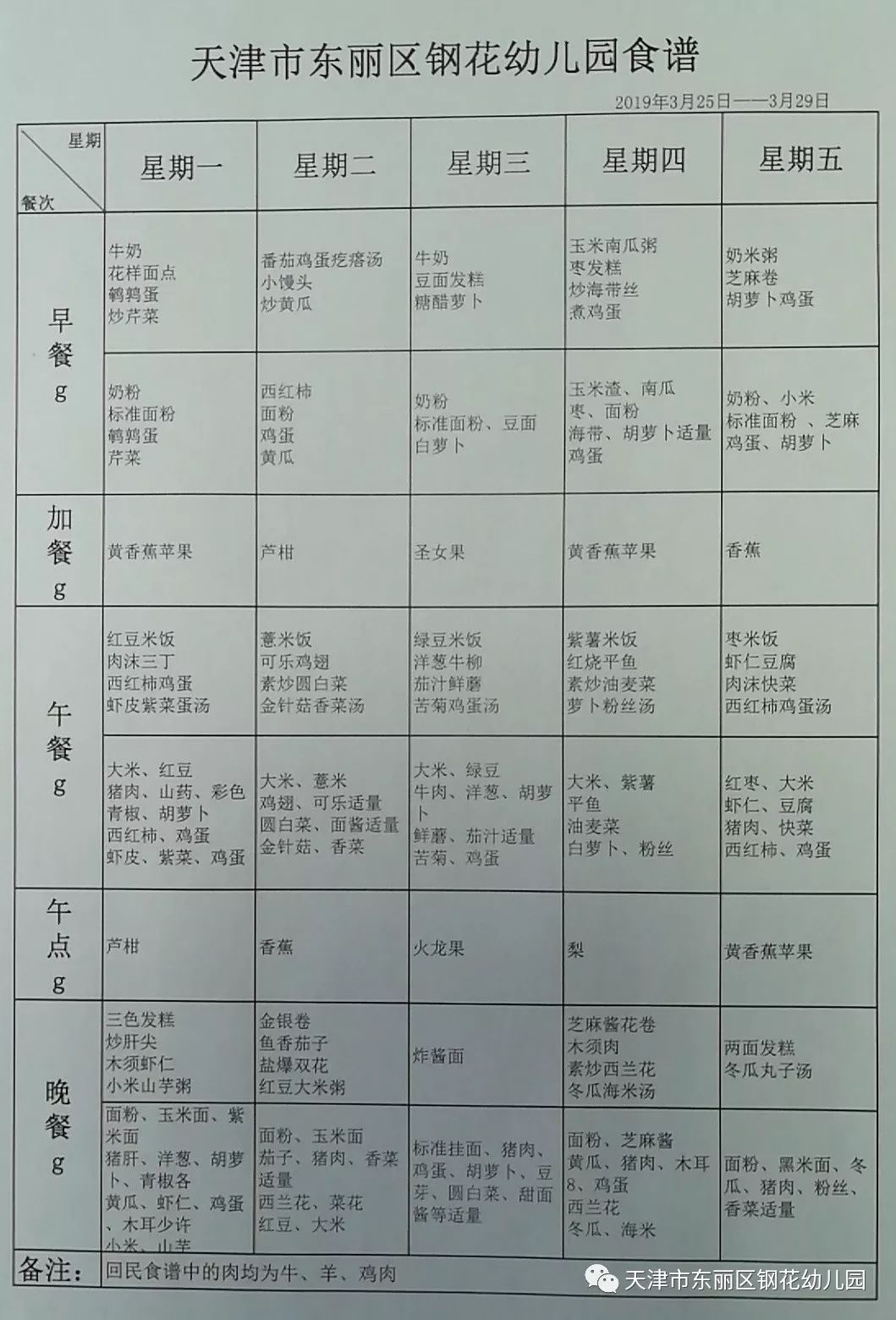 【一週食譜】鋼花幼兒園本週食譜