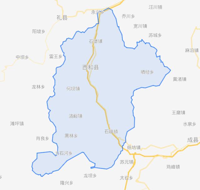 西和县行政区划图图片