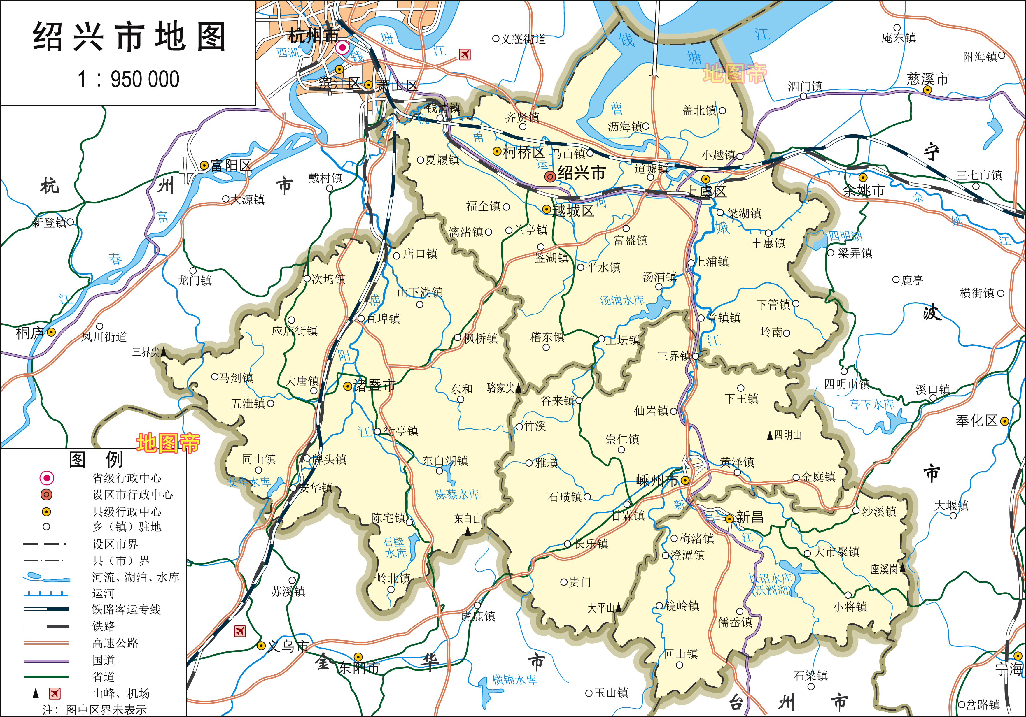 绍兴行政区划图调整图片