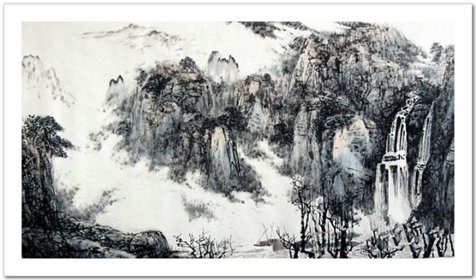 太行情愫中国画家施贞泉水墨山水画作品赏析