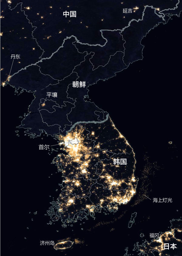 地图看世界;美国人口迁移方向及nasa发布的地球夜间灯光图