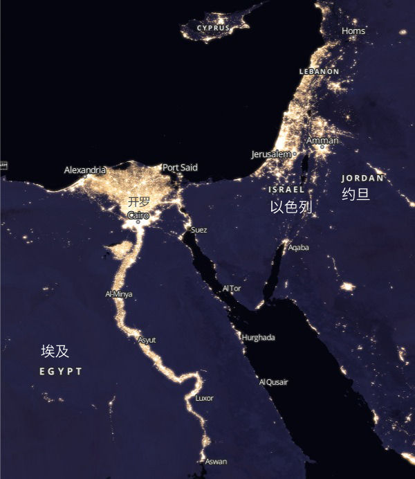 地球夜间灯光分布图图片