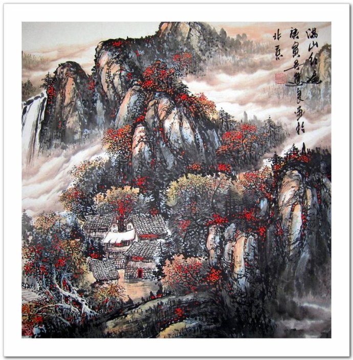 恢弘壮美中国画家吴进良彩墨山水画作品赏析