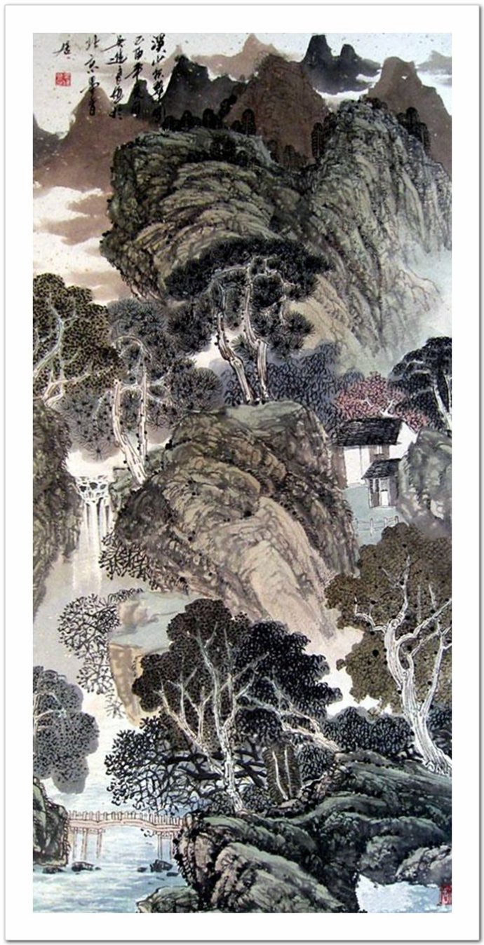 恢弘壮美画家吴进良彩墨山水画作品赏析