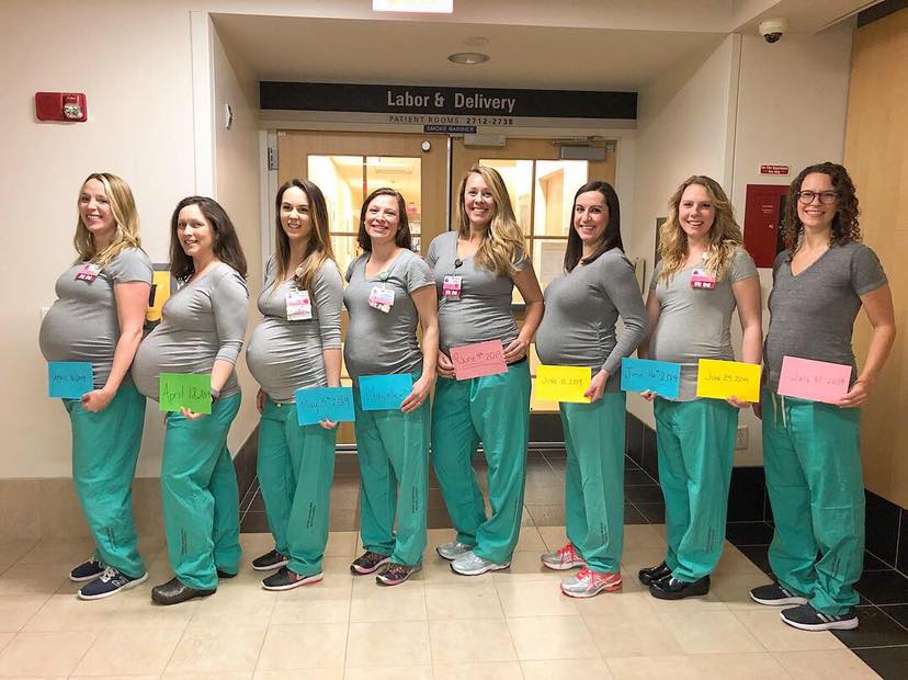 护士怀孕 大肚子图片