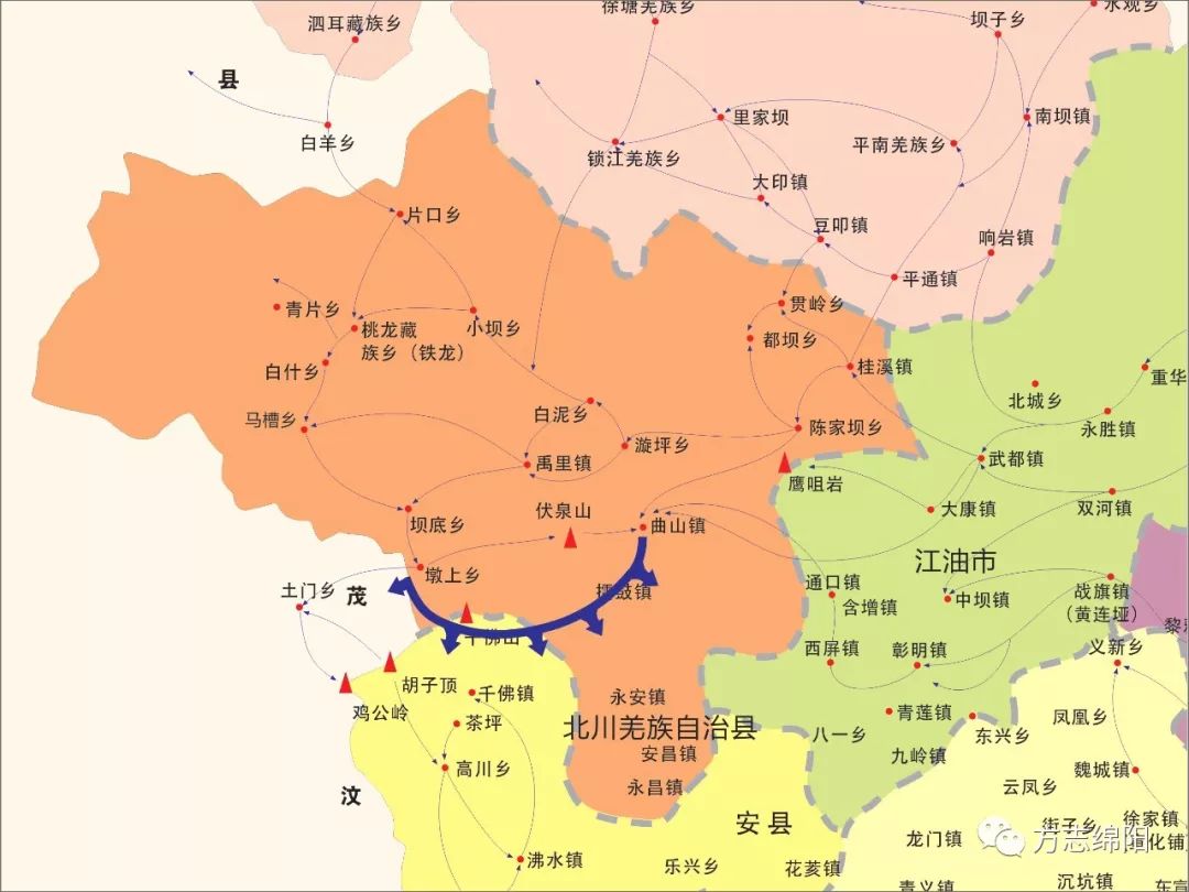 江油市地图乡镇图片