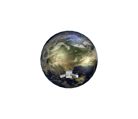 卫星绕地球动图图片
