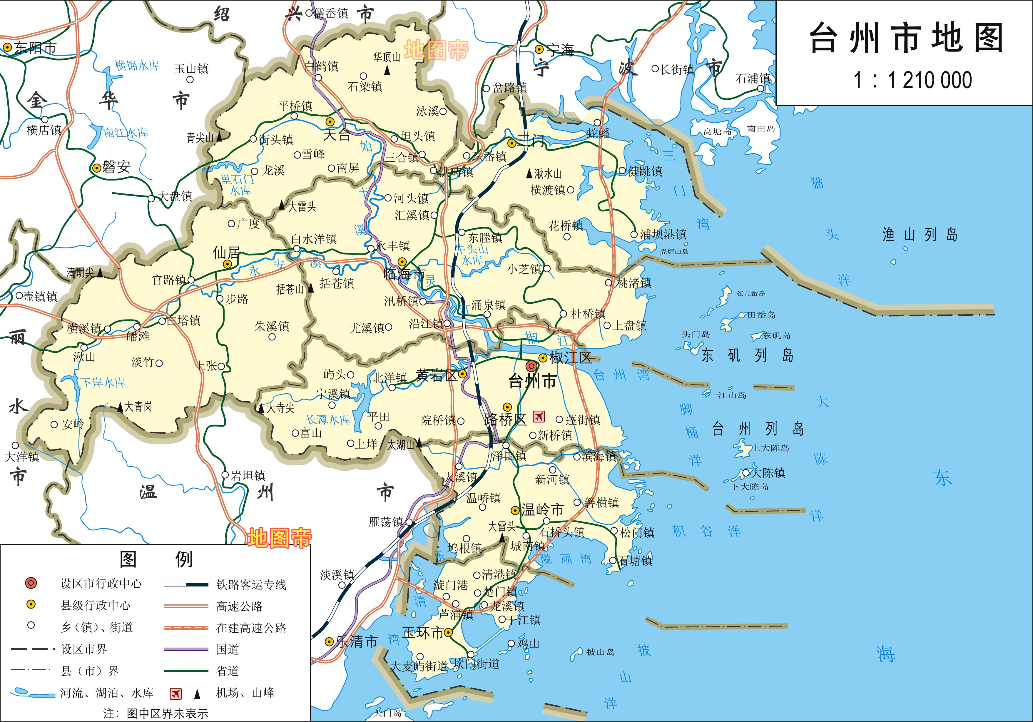 台州地理位置图图片