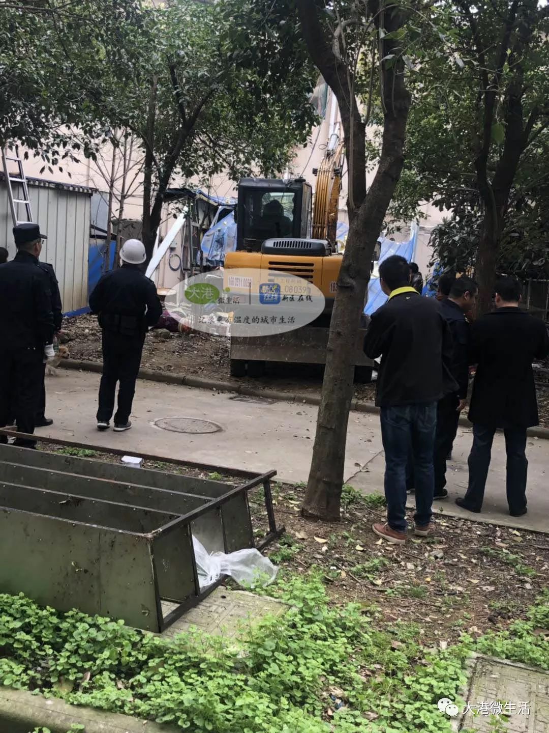 後的違建開始拆了 ,具體情況不明網友@樂樂可在鎮江新區在線app發帖