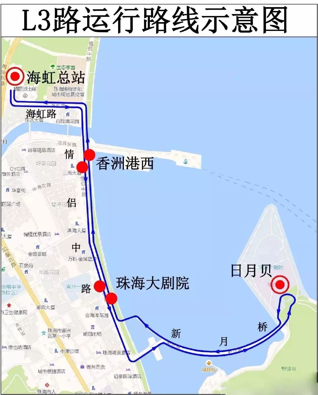 珠海68路公交车路线图图片