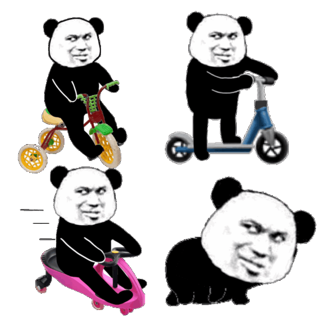 熊猫骑电动车表情包图片