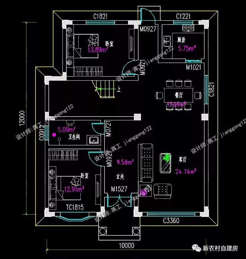 10x12米4款三層農村別墅,家裡不需要有礦,人人都建的起的小別墅