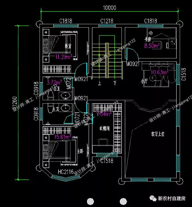 10x12米4款三層農村別墅,家裡不需要有礦,人人都建的起的小別墅